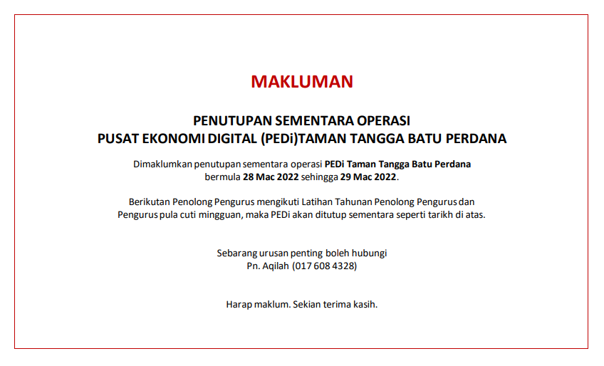 Penutupan Operasi - 1